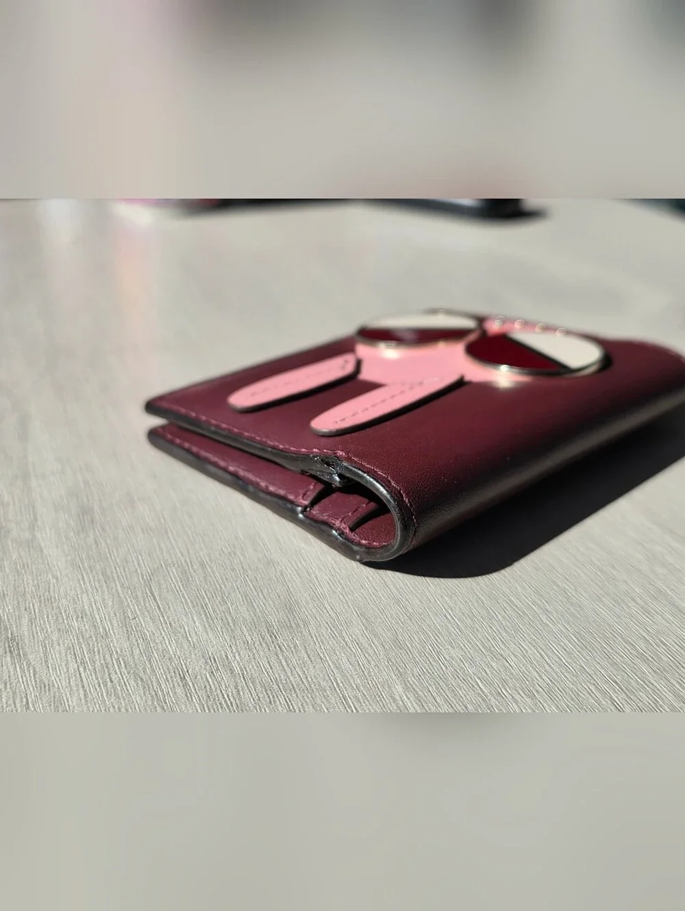 Kate Spade New York Spademals Money Bunny Bifold Card Case Cherrywood